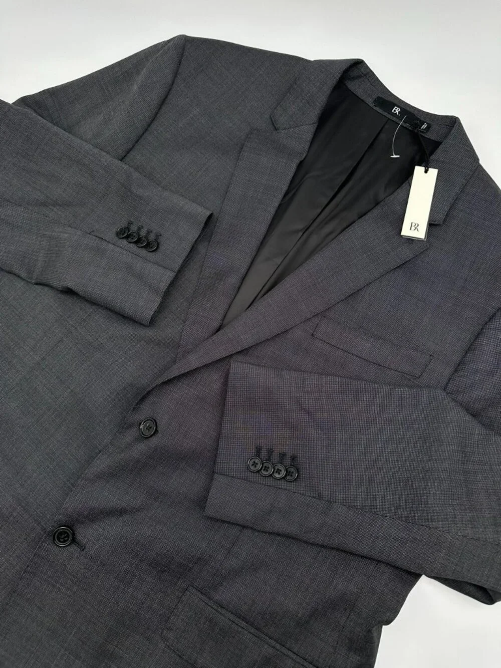 Banana Republic Men's Italian Signature Nailhead Slim Suit Jacket Size 48R Grey
